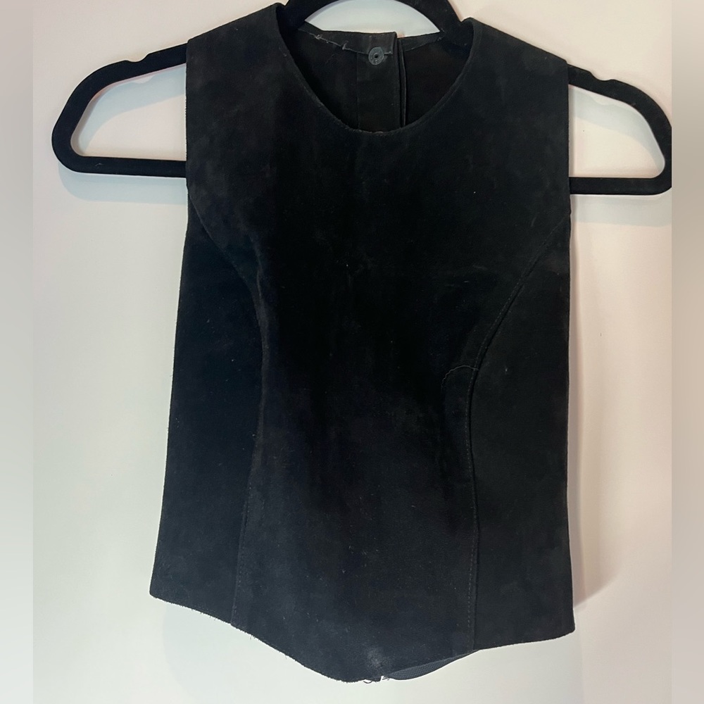 Vintage Black Suede Halter Top